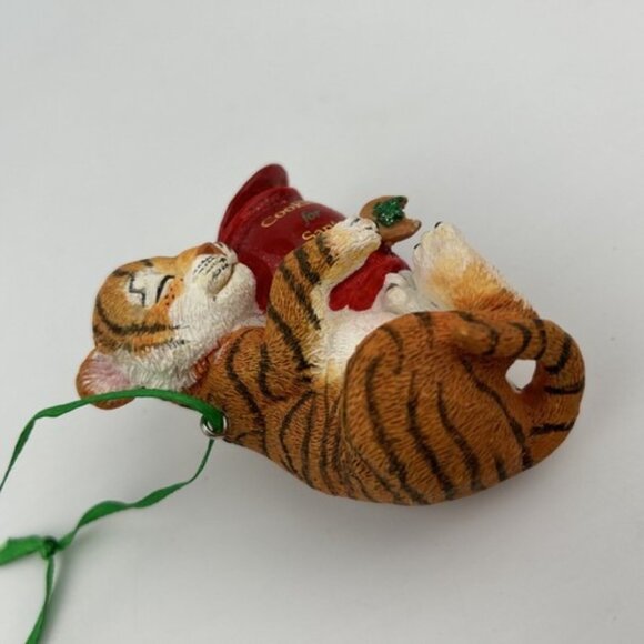 Danbury Mint The Baby Animal Christmas Ornament Tiger Cub Cookies Santa #1 - Picture 8 of 9